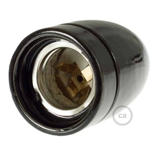 Black E27 Porcelain Lampholder Kit LovelyNord