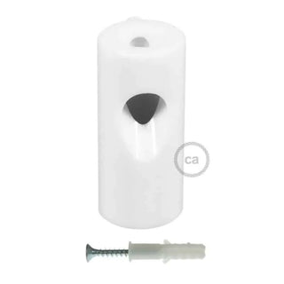 White Plastic Decentralizer Ceiling Hook for Fabric Cables with Stop LovelyNord