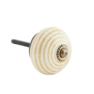 Striped Hand Painted Stoneware Doorknob, ø4 cm