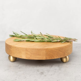 OAK WOOD Decorative Tray with Brass Legs LovelyNord