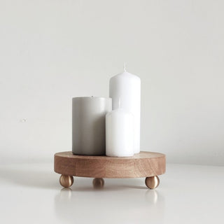 OAK WOOD Decorative Tray with Brass Legs LovelyNord