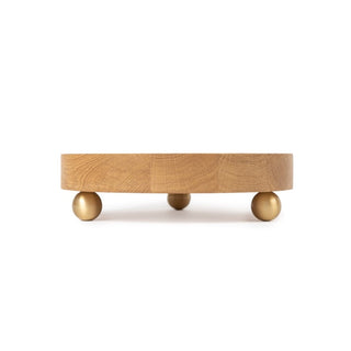 OAK WOOD Decorative Tray with Brass Legs LovelyNord