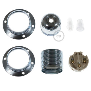 Metal socket with rings E27, grey LovelyNord