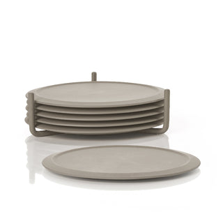 Placemat set SINGLES grey-brown, ø10 cm Zone Denmark