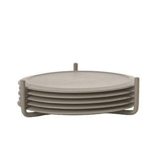 Placemat set SINGLES grey-brown, ø10 cm Zone Denmark