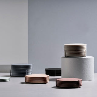 Placemat set SINGLES light grey, ø10 cm Zone Denmark