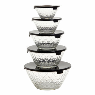 Glass bowls with lids, set of 5 LovelyNord
