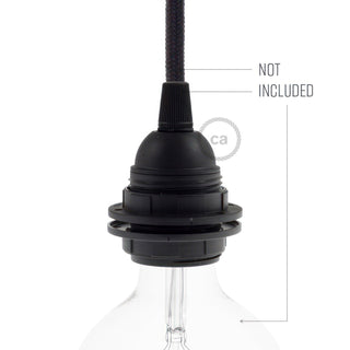 Thermoplastic bulb socket with rings E27, black LovelyNord