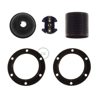 Thermoplastic bulb socket with rings E27, black LovelyNord