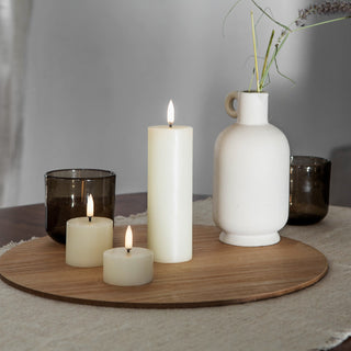 LED candle Pillar Smooth H20, white UYUNI Lighting