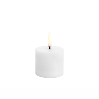 LED candle Pillar Melted H4.5, white UYUNI Lighting
