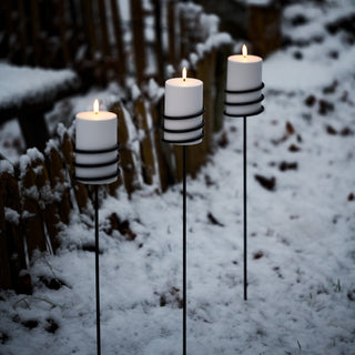 LED Candle Pillar Melted H7.5, White UYUNI Lighting