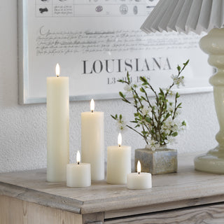LED candle Pillar Melted H4.5, white UYUNI Lighting