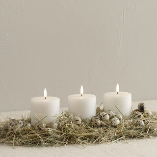 LED candle Pillar Melted H4.5, white UYUNI Lighting