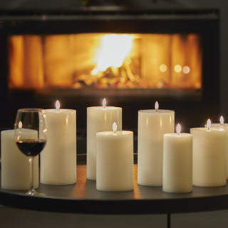 LED candle Pillar Melted H4.5, white UYUNI Lighting