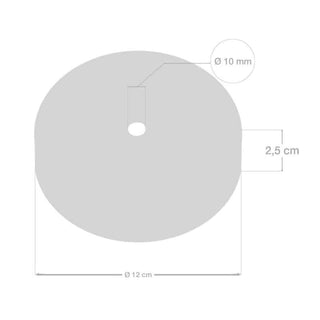 Ceiling cap white gloss, ø12 cm, 1 outlet LovelyNord